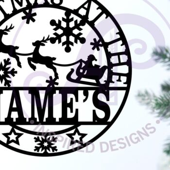 Intra απο ξύλο plywood 3mm-4mm πάχος – Χριστούγεννα έλκηθρο Άγιου Βασίλη στην πινακίδα ονόματος Δίασταση  20x20 cm INTRAFABR-80182769 - Image 2