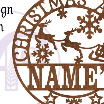 Intra απο ξύλο plywood 3mm-4mm πάχος – Χριστούγεννα έλκηθρο Άγιου Βασίλη στην πινακίδα ονόματος Δίασταση  20x20 cm INTRAFABR-80182769 - Image 3