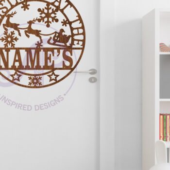 Intra απο ξύλο plywood 3mm-4mm πάχος – Χριστούγεννα έλκηθρο Άγιου Βασίλη στην πινακίδα ονόματος Δίασταση  20x20 cm INTRAFABR-80182769 - Image 4