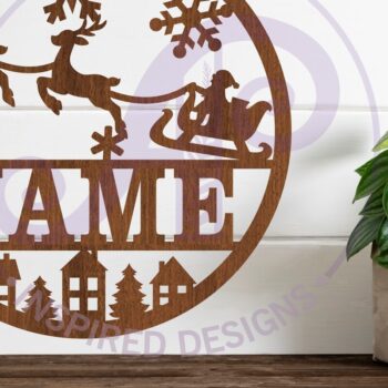 Intra απο ξύλο plywood 3mm-4mm πάχος – Santa Sleigh Χριστουγεννιάτικη πινακίδα Δίασταση  20x20 cm INTRAFABR-80179567 - Image 1