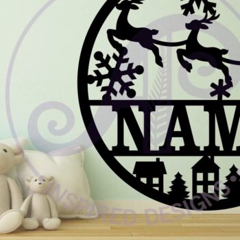 Intra απο ξύλο plywood 3mm-4mm πάχος – Santa Sleigh Χριστουγεννιάτικη πινακίδα Δίασταση  20x20 cm INTRAFABR-80179567 - Image 2