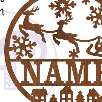 Intra απο ξύλο plywood 3mm-4mm πάχος – Santa Sleigh Χριστουγεννιάτικη πινακίδα Δίασταση  20x20 cm INTRAFABR-80179567 - Image 3