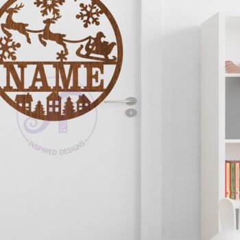 Intra απο ξύλο plywood 3mm-4mm πάχος – Santa Sleigh Χριστουγεννιάτικη πινακίδα Δίασταση  20x20 cm INTRAFABR-80179567 - Image 4