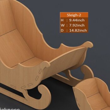 Intra απο ξύλο plywood 3mm-4mm πάχος – Πρωτοχρονιά συλλογή Santa Sleigh Noel Δίασταση  20x20 cm INTRAFABR-41864256 - Image 1