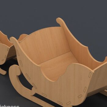 Intra απο ξύλο plywood 3mm-4mm πάχος – Πρωτοχρονιά συλλογή Santa Sleigh Noel Δίασταση  20x20 cm INTRAFABR-41864256 - Image 2