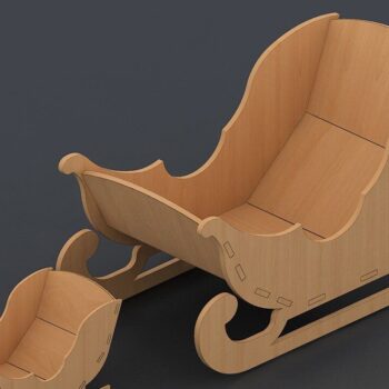 Intra απο ξύλο plywood 3mm-4mm πάχος – Πρωτοχρονιά συλλογή Santa Sleigh Noel Δίασταση  20x20 cm INTRAFABR-41864256 - Image 3