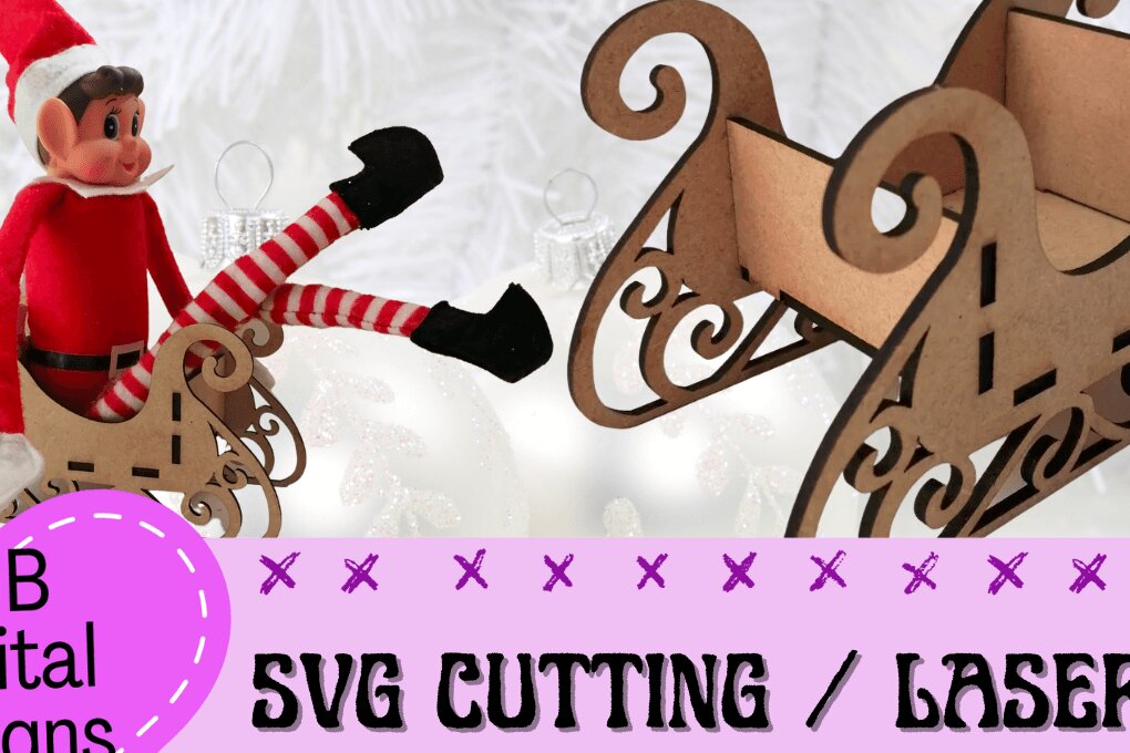 Intra απο ξύλο plywood 3mm-4mm πάχος – Santa Sleigh, Sleigh, Elf Arrival, Δίασταση  20x20 cm INTRAFABR-43077113