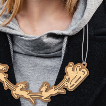 Intra απο ξύλο plywood 3mm-4mm πάχος – Santa Sleight and Reindeer Cut με λέιζερ Δίασταση  20x20 cm INTRAFABR-112131177 - Image 1