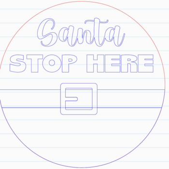 Intra απο ξύλο plywood 3mm-4mm πάχος – Santa Stop Here - Χριστουγεννιάτικο σημάδι καλωσορίσματος Δίασταση  20x20 cm INTRAFABR-124913636 - Image 2