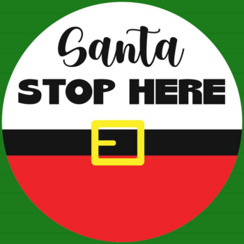 Intra απο ξύλο plywood 3mm-4mm πάχος – Santa Stop Here - Χριστουγεννιάτικο σημάδι καλωσορίσματος Δίασταση  20x20 cm INTRAFABR-124913636 - Image 3