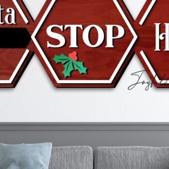 Intra απο ξύλο plywood 3mm-4mm πάχος – Santa Stop Here Ξύλινη πινακίδα Δίασταση  20x20 cm INTRAFABR-43741682 - Image 2