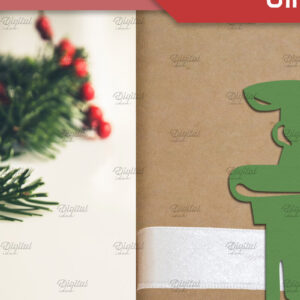 Intra απο ξύλο plywood 3mm-4mm πάχος – Santa. Χαρτί δώρου με κορδέλα Χριστουγέννων Δίασταση  20x20 cm INTRAFABR-83087228