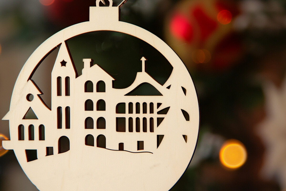 Intra απο ξύλο plywood 3mm-4mm πάχος – Santa Town Single Δίασταση  20x20 cm INTRAFABR-91368542