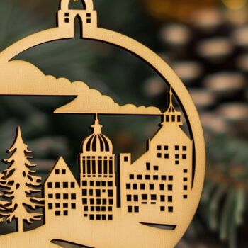 Intra απο ξύλο plywood 3mm-4mm πάχος – Santa Town Single Δίασταση  20x20 cm INTRAFABR-91370171 - Image 1