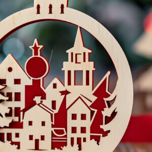 Intra απο ξύλο plywood 3mm-4mm πάχος – Santa Town Single Δίασταση  20x20 cm INTRAFABR-91367448