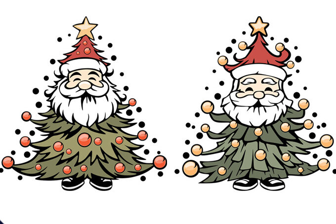 Intra απο ξύλο plywood 3mm-4mm πάχος – Χριστουγεννιάτικο δέντρο του Άγιου Βασίλη Δίασταση  20x20 cm INTRAFABR-85819306