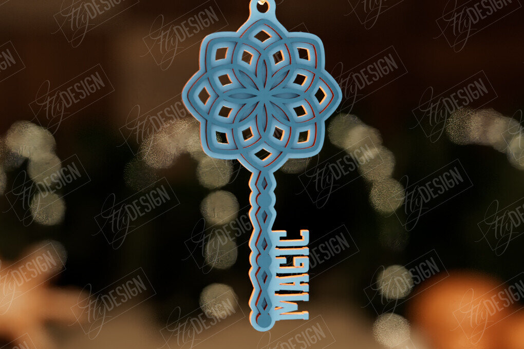 Intra απο ξύλο plywood 3mm-4mm πάχος – Το μαγικό κλειδί του Άγιου Βασίλη | Παιχνίδι Χριστουγεννιάτικου Δέντρου Δίασταση  20x20 cm INTRAFABR-105990651