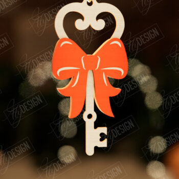 Intra απο ξύλο plywood 3mm-4mm πάχος – Το μαγικό κλειδί του Άγιου Βασίλη | Παιχνίδι Χριστουγεννιάτικου Δέντρου Δίασταση 20x20 cm INTRAFABR-105990681 - Image 1