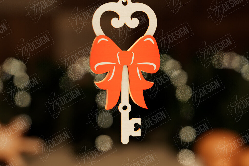 Intra απο ξύλο plywood 3mm-4mm πάχος – Το μαγικό κλειδί του Άγιου Βασίλη | Παιχνίδι Χριστουγεννιάτικου Δέντρου Δίασταση  20x20 cm INTRAFABR-105990681