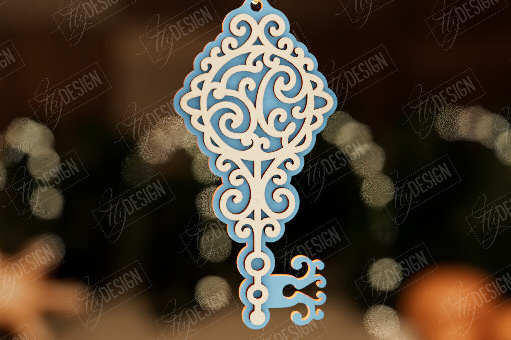 Intra απο ξύλο plywood 3mm-4mm πάχος – Το μαγικό κλειδί του Άγιου Βασίλη | Παιχνίδι Χριστουγεννιάτικου Δέντρου Δίασταση  20x20 cm INTRAFABR-105990707