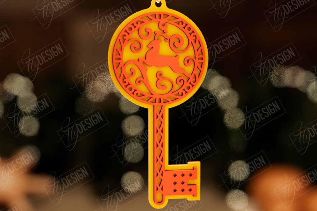 Intra απο ξύλο plywood 3mm-4mm πάχος – Το μαγικό κλειδί του Άγιου Βασίλη | Παιχνίδι Χριστουγεννιάτικου Δέντρου Δίασταση  20x20 cm INTRAFABR-105990761