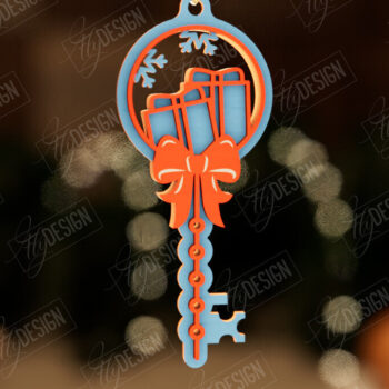 Intra απο ξύλο plywood 3mm-4mm πάχος – Το μαγικό κλειδί του Άγιου Βασίλη | Παιχνίδι Χριστουγεννιάτικου Δέντρου Δίασταση 20x20 cm INTRAFABR-105991281 - Image 1