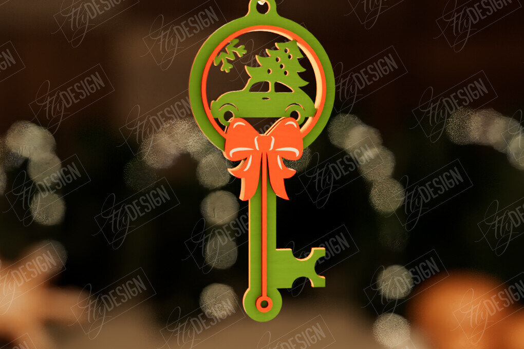 Intra απο ξύλο plywood 3mm-4mm πάχος – Το μαγικό κλειδί του Άγιου Βασίλη | Παιχνίδι Χριστουγεννιάτικου Δέντρου Δίασταση  20x20 cm INTRAFABR-105991418