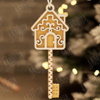 Intra απο ξύλο plywood 3mm-4mm πάχος – Το μαγικό κλειδί του Άγιου Βασίλη | Παιχνίδι Χριστουγεννιάτικου Δέντρου Δίασταση  20x20 cm INTRAFABR-105748055 - Image 1