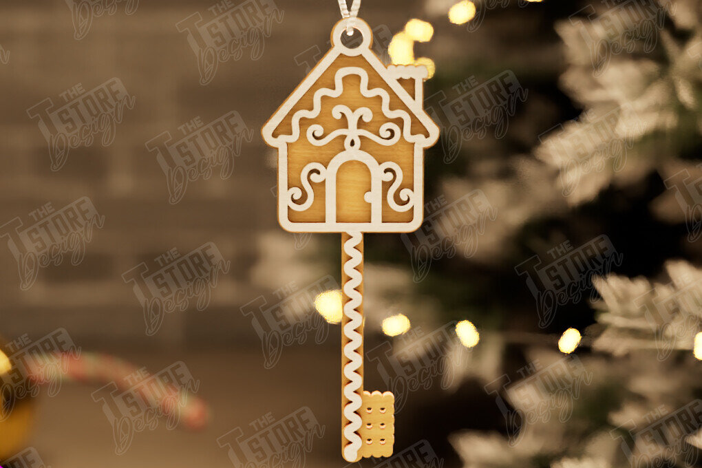 Intra απο ξύλο plywood 3mm-4mm πάχος – Το μαγικό κλειδί του Άγιου Βασίλη | Παιχνίδι Χριστουγεννιάτικου Δέντρου Δίασταση  20x20 cm INTRAFABR-105748055