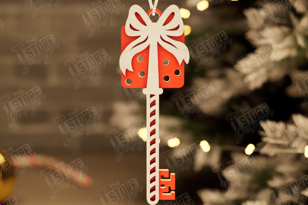 Intra απο ξύλο plywood 3mm-4mm πάχος – Το μαγικό κλειδί του Άγιου Βασίλη | Παιχνίδι Χριστουγεννιάτικου Δέντρου Δίασταση  20x20 cm INTRAFABR-105748065