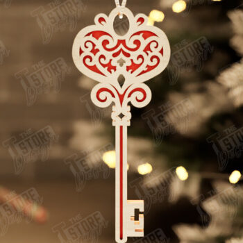 Intra απο ξύλο plywood 3mm-4mm πάχος – Το μαγικό κλειδί του Άγιου Βασίλη | Παιχνίδι Χριστουγεννιάτικου Δέντρου Δίασταση  20x20 cm INTRAFABR-105748013 - Image 1