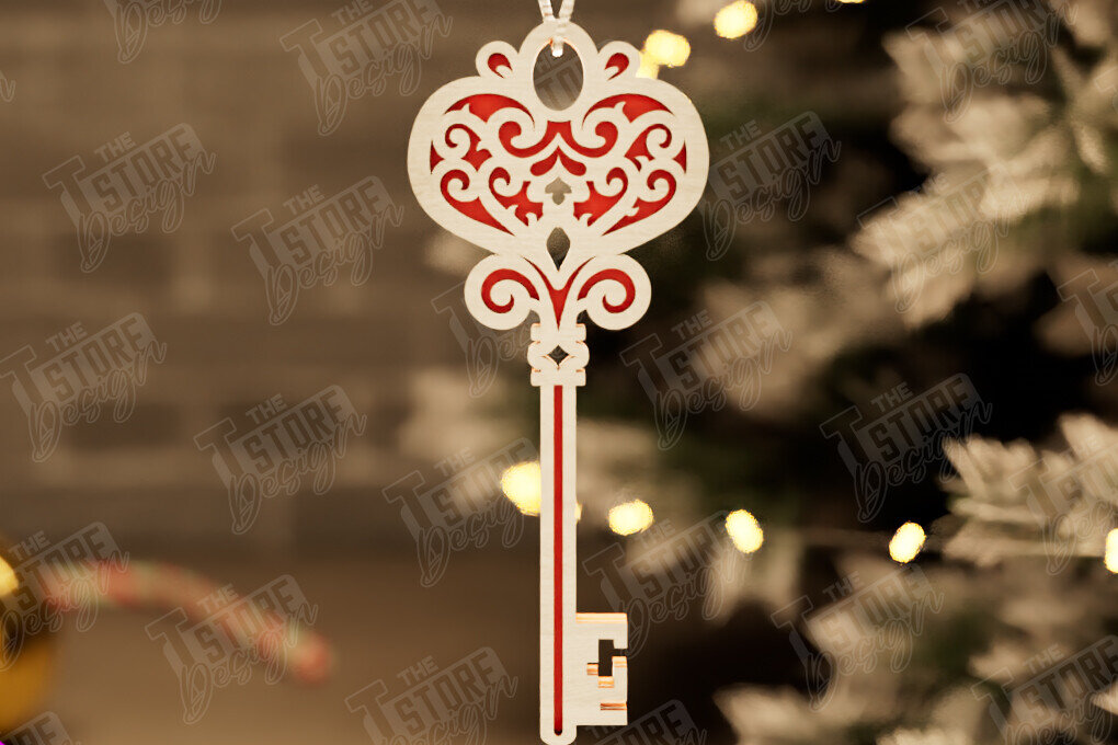 Intra απο ξύλο plywood 3mm-4mm πάχος – Το μαγικό κλειδί του Άγιου Βασίλη | Παιχνίδι Χριστουγεννιάτικου Δέντρου Δίασταση  20x20 cm INTRAFABR-105748013