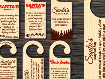 Intra απο ξύλο plywood 3mm-4mm πάχος – Μαγική κρεμάστρα κλειδιών Άγιου Βασίλη Δίασταση  20x20 cm INTRAFABR-107328756 - Image 1