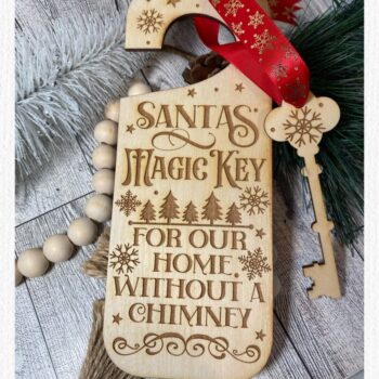 Intra απο ξύλο plywood 3mm-4mm πάχος – Santas Magic Key Laser Δίασταση  20x20 cm INTRAFABR-50026130 - Image 1