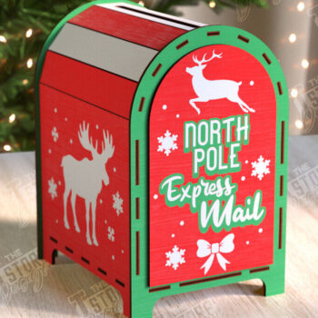 Intra απο ξύλο plywood 3mm-4mm πάχος – Το γραμματοκιβώτιο του Άγιου Βασίλη | Χριστουγεννιάτικο Ταχυδρομικό Κουτί Δίασταση 20x20 cm INTRAFABR-106018278 - Image 1