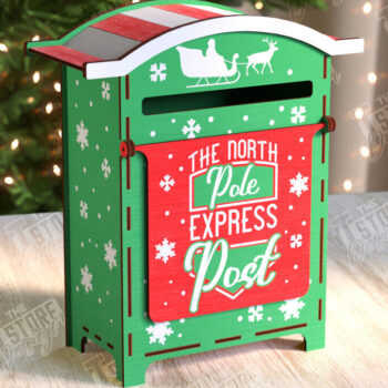 Intra απο ξύλο plywood 3mm-4mm πάχος – Το γραμματοκιβώτιο του Άγιου Βασίλη | Χριστουγεννιάτικο Ταχυδρομικό Κουτί Δίασταση 20x20 cm INTRAFABR-106018284 - Image 1