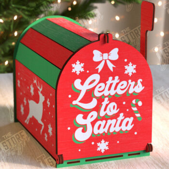 Intra απο ξύλο plywood 3mm-4mm πάχος – Το γραμματοκιβώτιο του Άγιου Βασίλη | Χριστουγεννιάτικο Ταχυδρομικό Κουτί Δίασταση 20x20 cm INTRAFABR-106018276 - Image 1