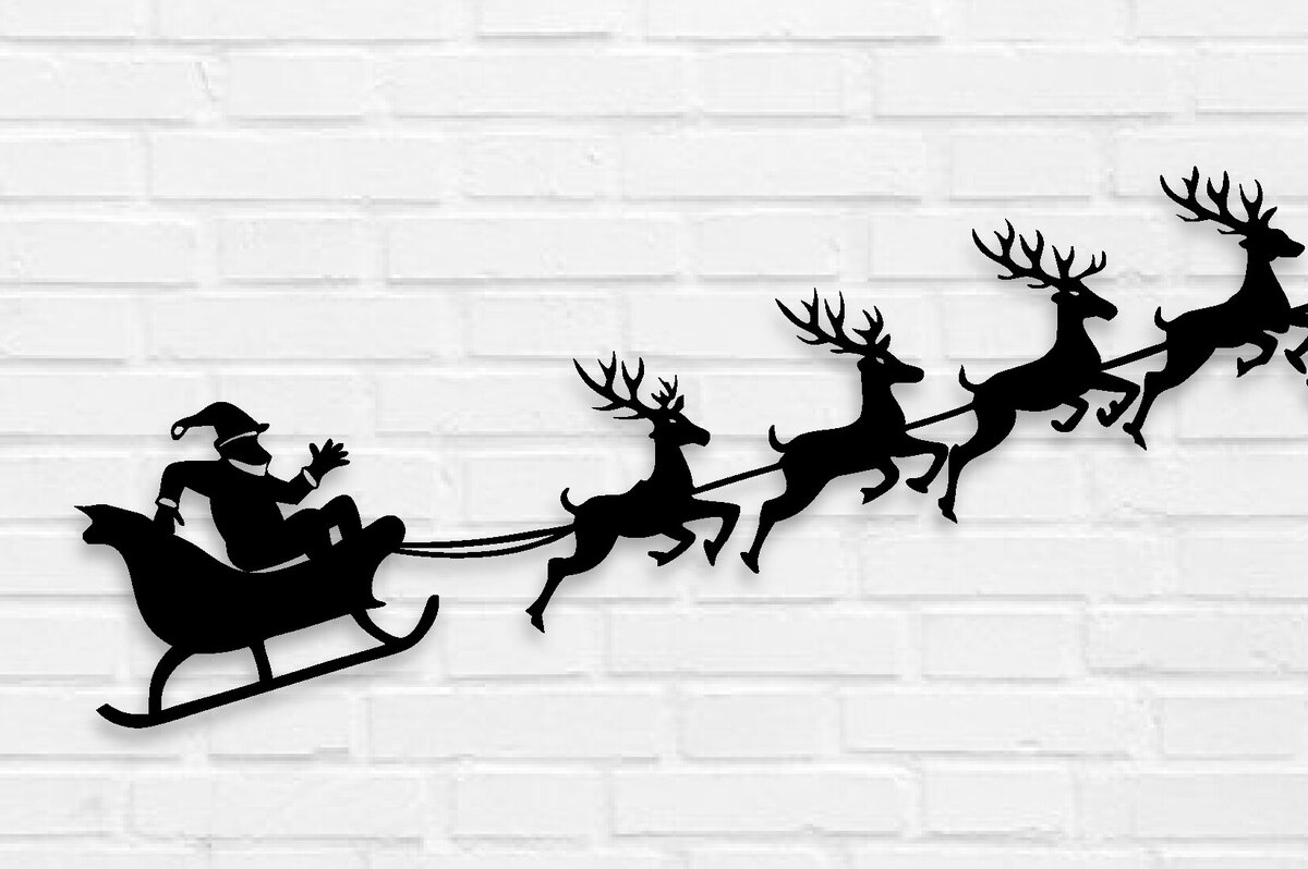 Intra απο ξύλο plywood 3mm-4mm πάχος – Αρχεία Art Sleigh Metal Wall Art του Άγιου Βασίλη Δίασταση  40x30 cm INTRAFABR-106749268
