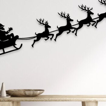 Intra απο ξύλο plywood 3mm-4mm πάχος – Αρχεία Art Sleigh Metal Wall Art του Άγιου Βασίλη Δίασταση  40x30 cm INTRAFABR-106749268 - Image 2