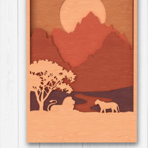 Intra απο ξύλο plywood 3mm-4mm πάχος – Savannah Sunset Layered Art Δίασταση  20x20 cm INTRAFABR-113766225