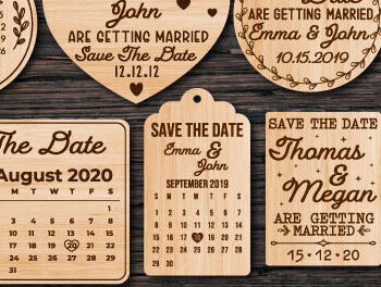 Intra απο ξύλο plywood 3mm-4mm πάχος – Save the Date Wood Cut Laser Δίασταση  20x20 cm INTRAFABR-67717299 - Image 1