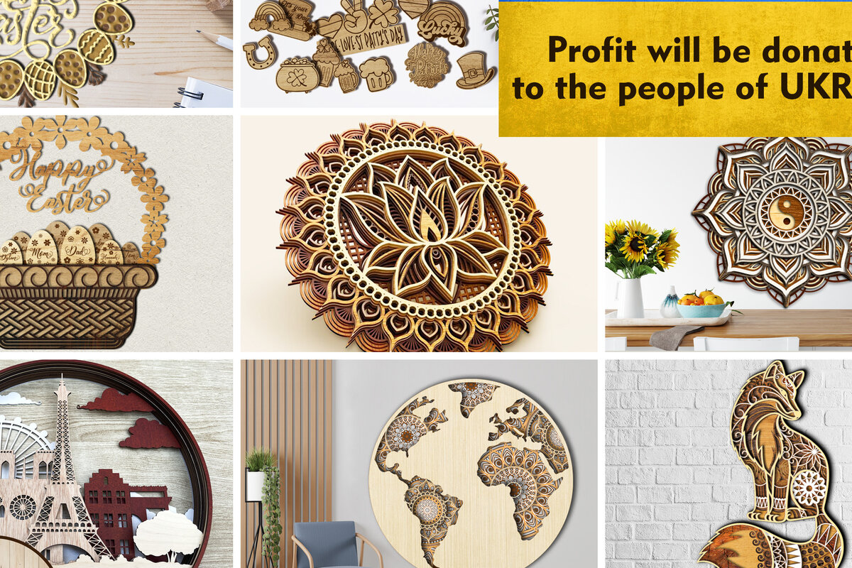 Intra απο ξύλο plywood 3mm-4mm πάχος – ΑΠΟΘΗΚΕΥΣΗ Ουκρανίας δέσμης 9 αρχείων αποκοπής με λέιζερ Δίασταση  20x20 cm INTRAFABR-27668387