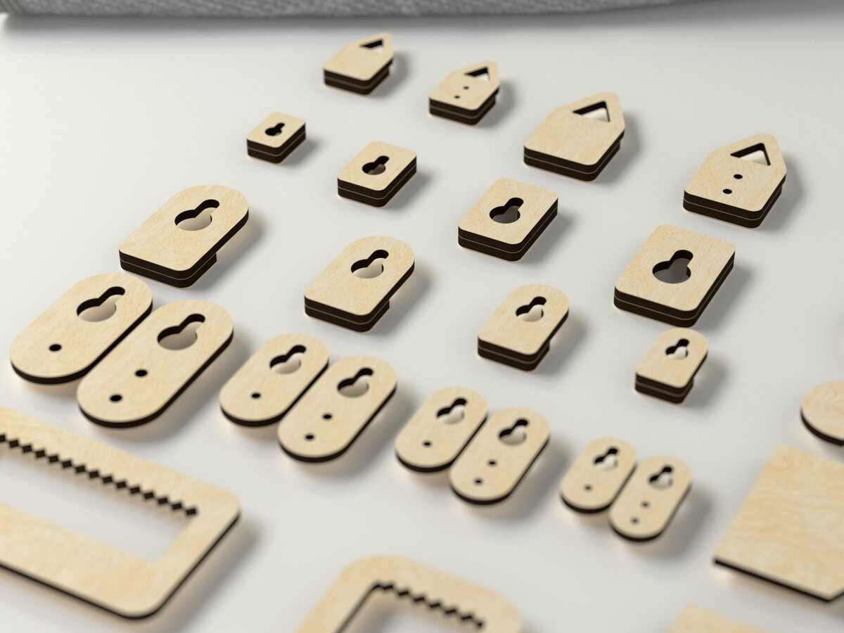 Intra απο ξύλο plywood 3mm-4mm πάχος – Σετ κρεμάστρας εικόνας Sawtooth Δίασταση  20x20 cm INTRAFABR-27209735