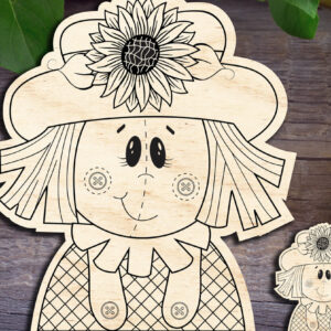 Intra απο ξύλο plywood 3mm-4mm πάχος – ScareCrow Girl V1 Δίασταση  20x20 cm INTRAFABR-30185694