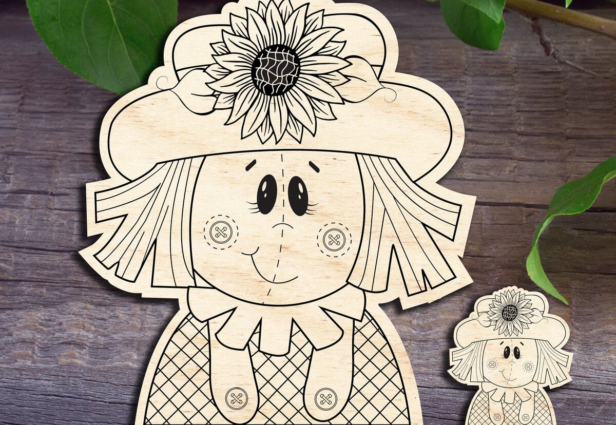 Intra απο ξύλο plywood 3mm-4mm πάχος – ScareCrow Girl V1 Δίασταση  20x20 cm INTRAFABR-30185694