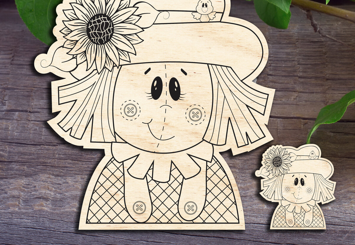 Intra απο ξύλο plywood 3mm-4mm πάχος – ScareCrow Girl V2 Δίασταση  20x20 cm INTRAFABR-30185914