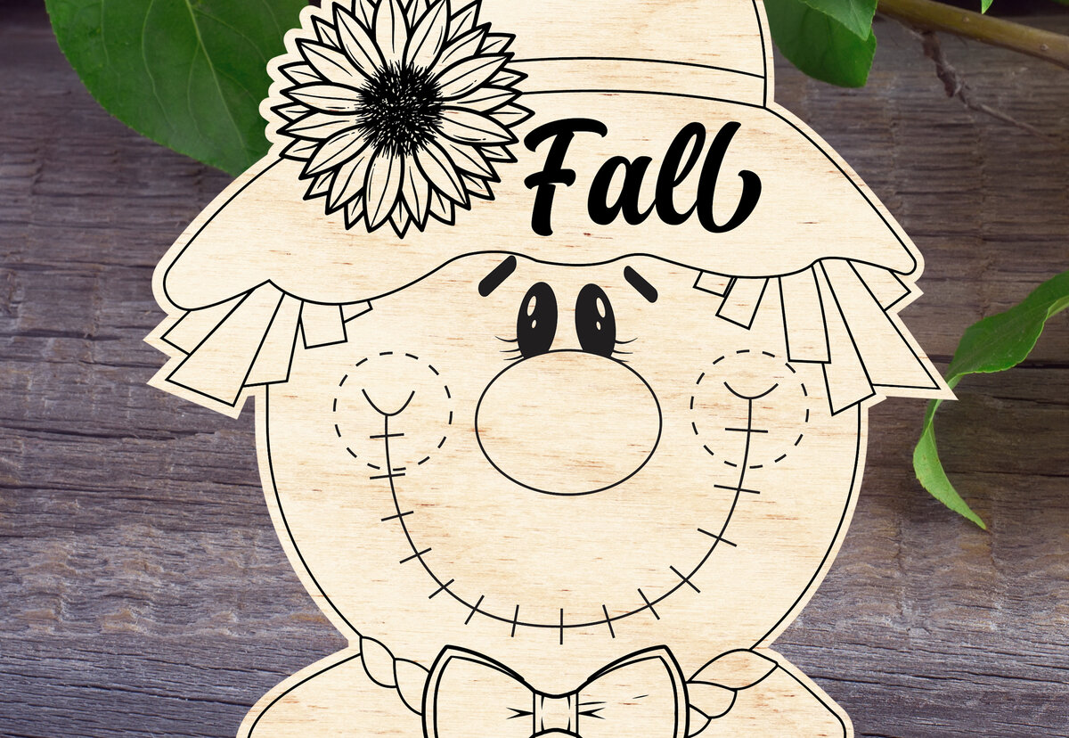 Intra απο ξύλο plywood 3mm-4mm πάχος – Μοτίβο λέιζερ καλωσορίσματος Scarecrow Δίασταση  20x20 cm INTRAFABR-29621434