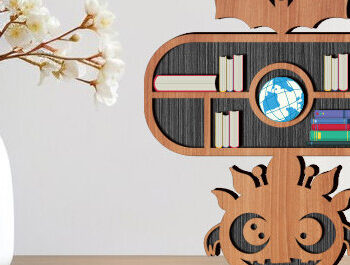 Intra απο ξύλο plywood 3mm-4mm πάχος – Scary Book Rall Stand Πακέτο κοπής με λέιζερ Δίασταση  20x20 cm INTRAFABR-99330867 - Image 4