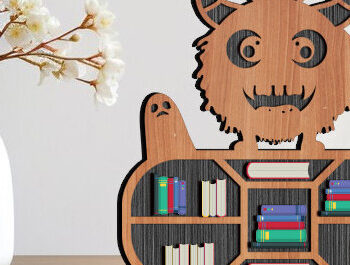 Intra απο ξύλο plywood 3mm-4mm πάχος – Scary Book Rall Stand Πακέτο κοπής με λέιζερ Δίασταση  20x20 cm INTRAFABR-99330867 - Image 7