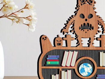 Intra απο ξύλο plywood 3mm-4mm πάχος – Scary Book Rall Stand Πακέτο κοπής με λέιζερ Δίασταση  20x20 cm INTRAFABR-99330867 - Image 10